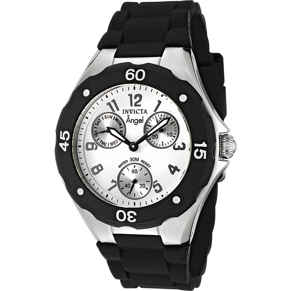 Invicta Watches Womens Angel Chronograph Polyurethane Band Watch Black Invicta Watches Watches