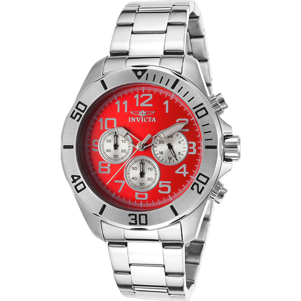 Invicta Watches Mens Pro Diver Chronograph Stainless Steel Watch Silver Invicta Watches Watches
