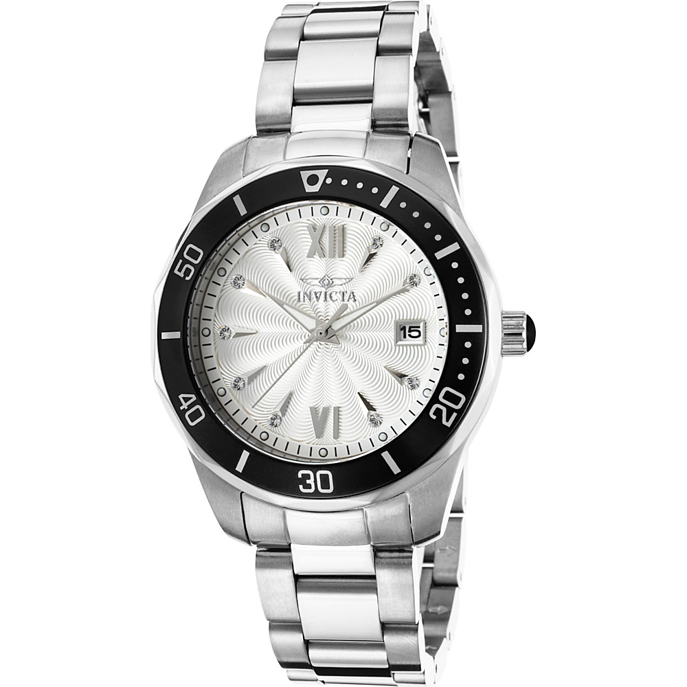 Invicta Watches Womens Pro Diver Stainless Steel Watch Silver Black Invicta Watches Watches