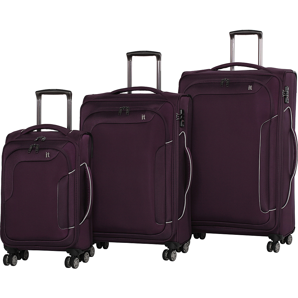 it luggage Amsterdam III 8 Wheel 3 Piece Set Potent Purple it luggage Luggage Sets