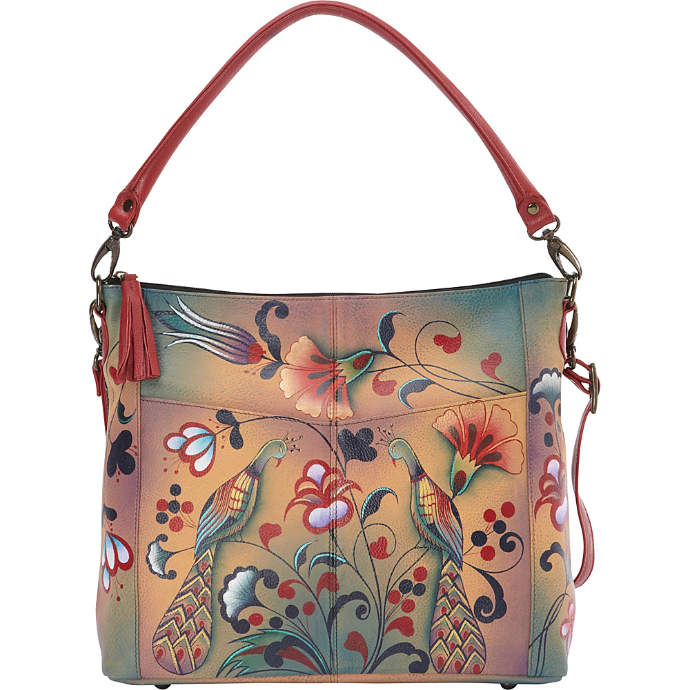 ANNA by Anuschka Hand Painted Leather Convertible Shoulder Bag Turkish Pottery ANNA by Anuschka Leather Handbags