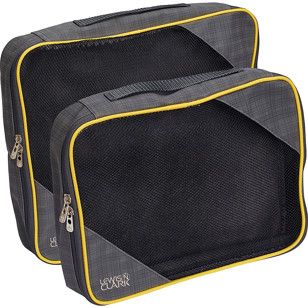 Lewis N. Clark 2 Pack Packing Cube Set Charcoal Yellow Lewis N. Clark Travel Organizers