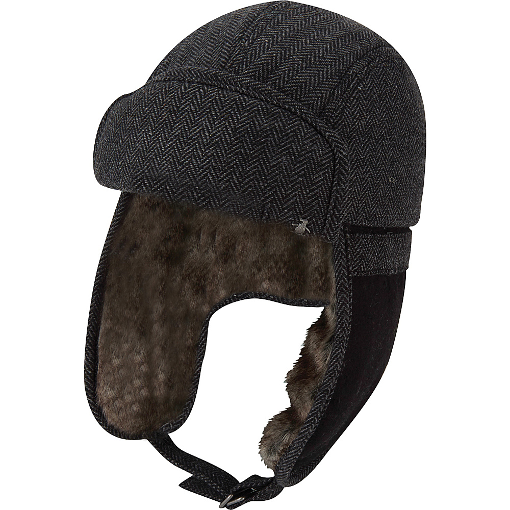 Original Penguin Woolen Herringbone Trapper Hat Charcoal S M Original Penguin Hats Gloves Scarves