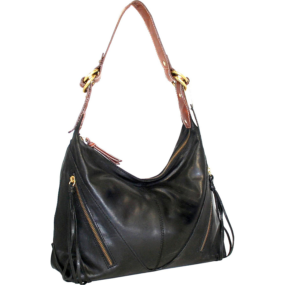 Nino Bossi Daisy Paradise Shoulder Bag Black Nino Bossi Leather Handbags