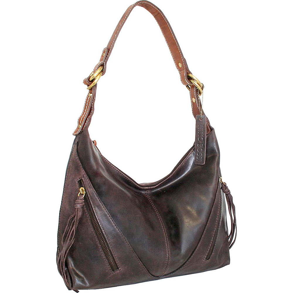 Nino Bossi Daisy Paradise Shoulder Bag Chocolate Nino Bossi Leather Handbags