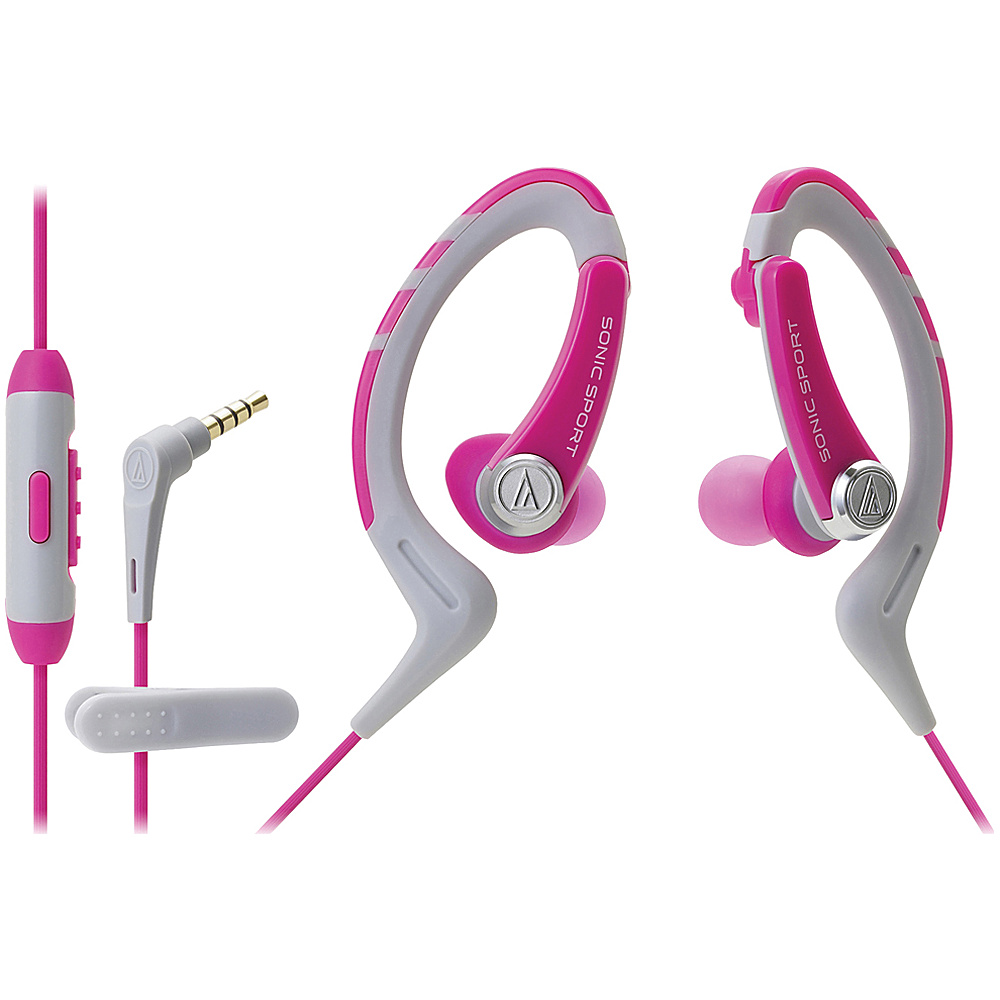 Audio Technica ATH SPORT1ISPK SonicSport In ear Headphones Pink Audio Technica Headphones Speakers