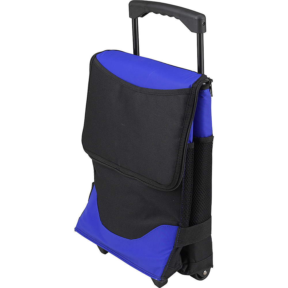 Picnic at Ascot Insulated 6 Bottle Wine Carrier on Wheels Royal Blue Picnic at Ascot Travel Coolers