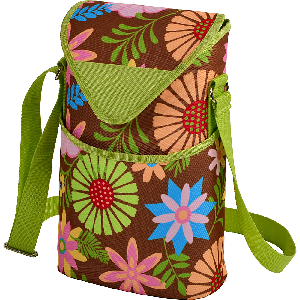 Picnic at Ascot Insulated Wine Water Bottle Tote with Shoulder Strap Floral Picnic at Ascot Outdoor Accessories