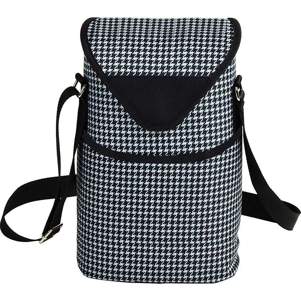 Picnic at Ascot Insulated Wine Water Bottle Tote with Shoulder Strap Houndstooth Picnic at Ascot Outdoor Accessories