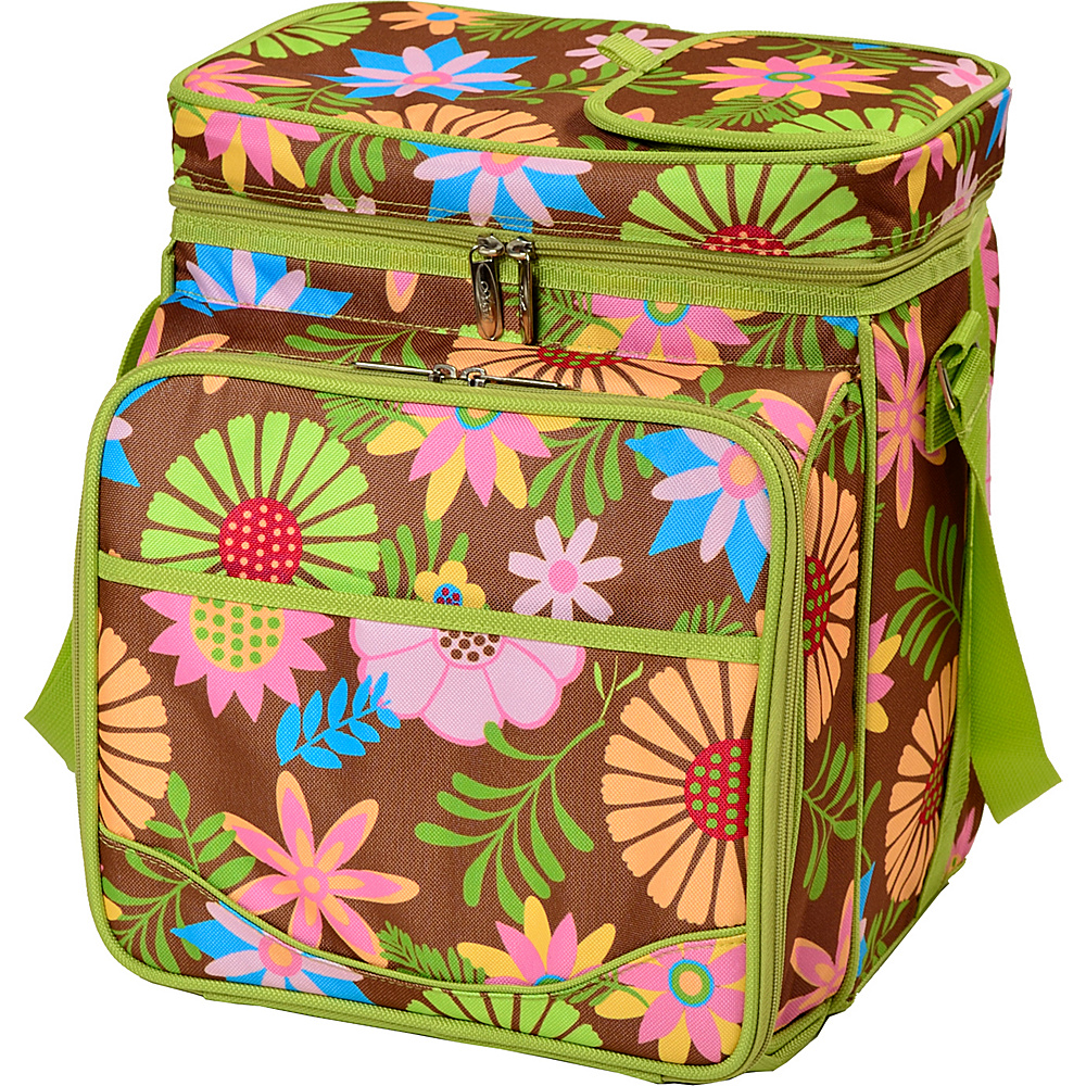 Picnic at Ascot Insulated Picnic Basket Cooler Fully Equipped with Service for 2 Floral Picnic at Ascot Outdoor Coolers