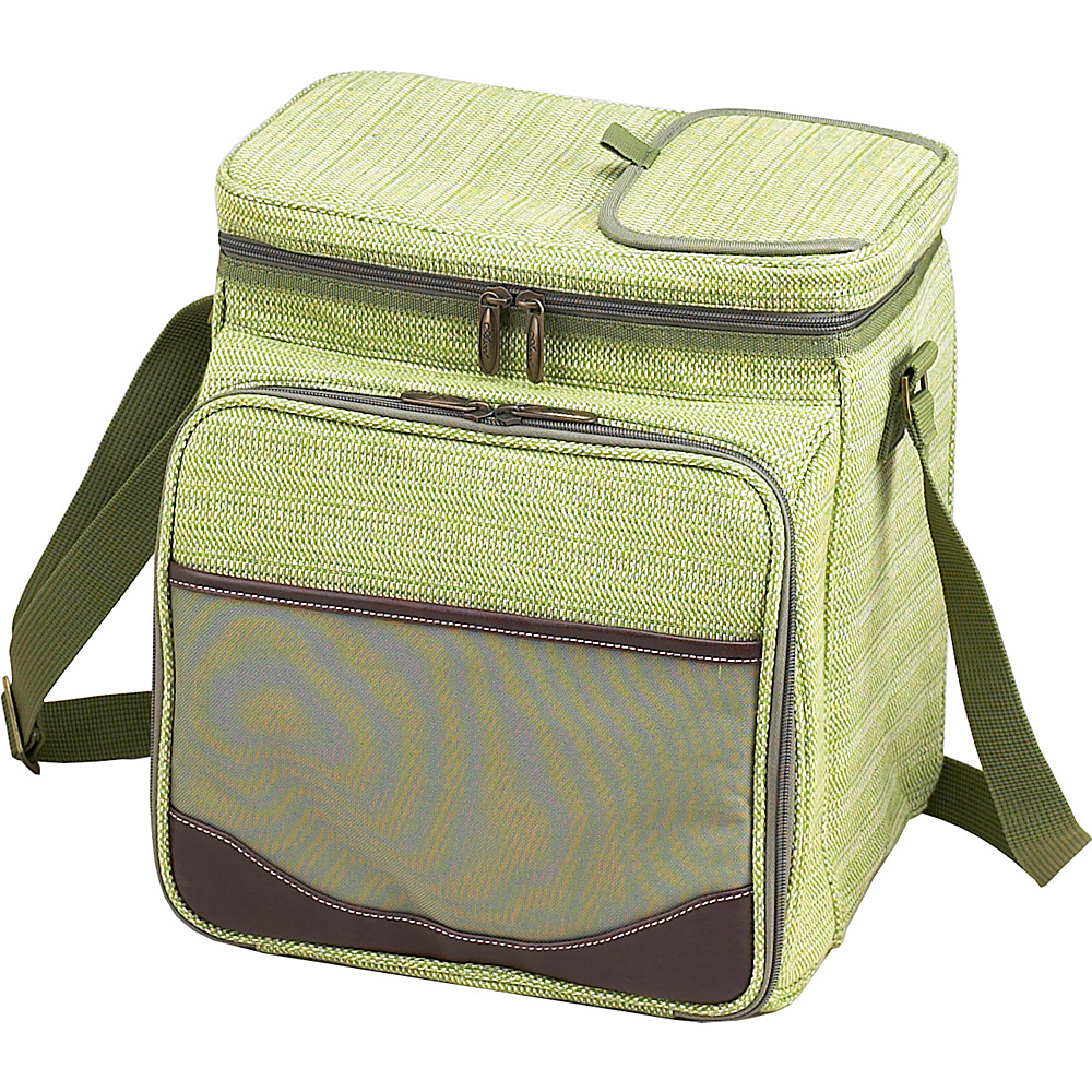 Picnic at Ascot Insulated Picnic Basket Cooler Fully Equipped with Service for 2 Olive Tweed Picnic at Ascot Outdoor Coolers