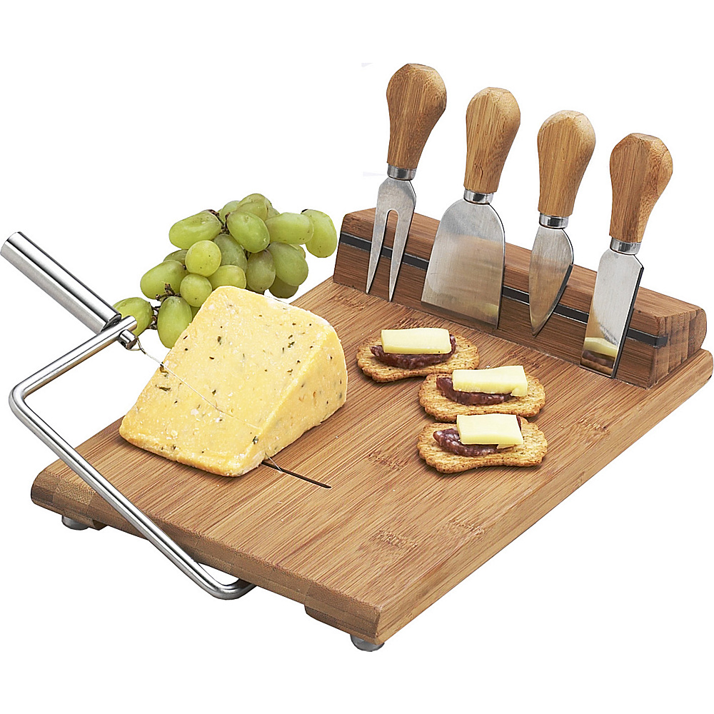 Picnic at Ascot Stilton Bamboo Cheese Board Set with 4 Tools Bamboo Picnic at Ascot Outdoor Accessories