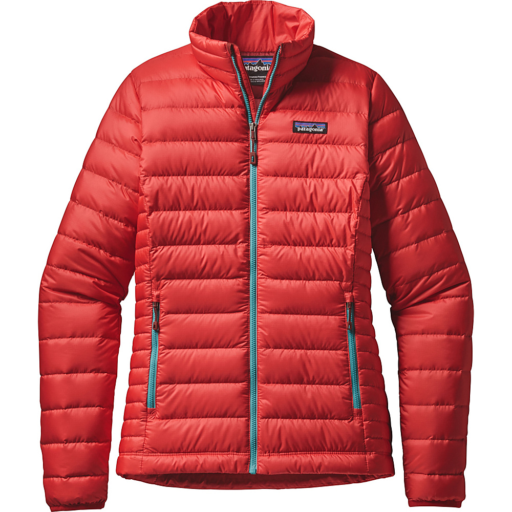 Patagonia Womens Down Jacket M French Red with Mogul Blue Patagonia Women s Apparel