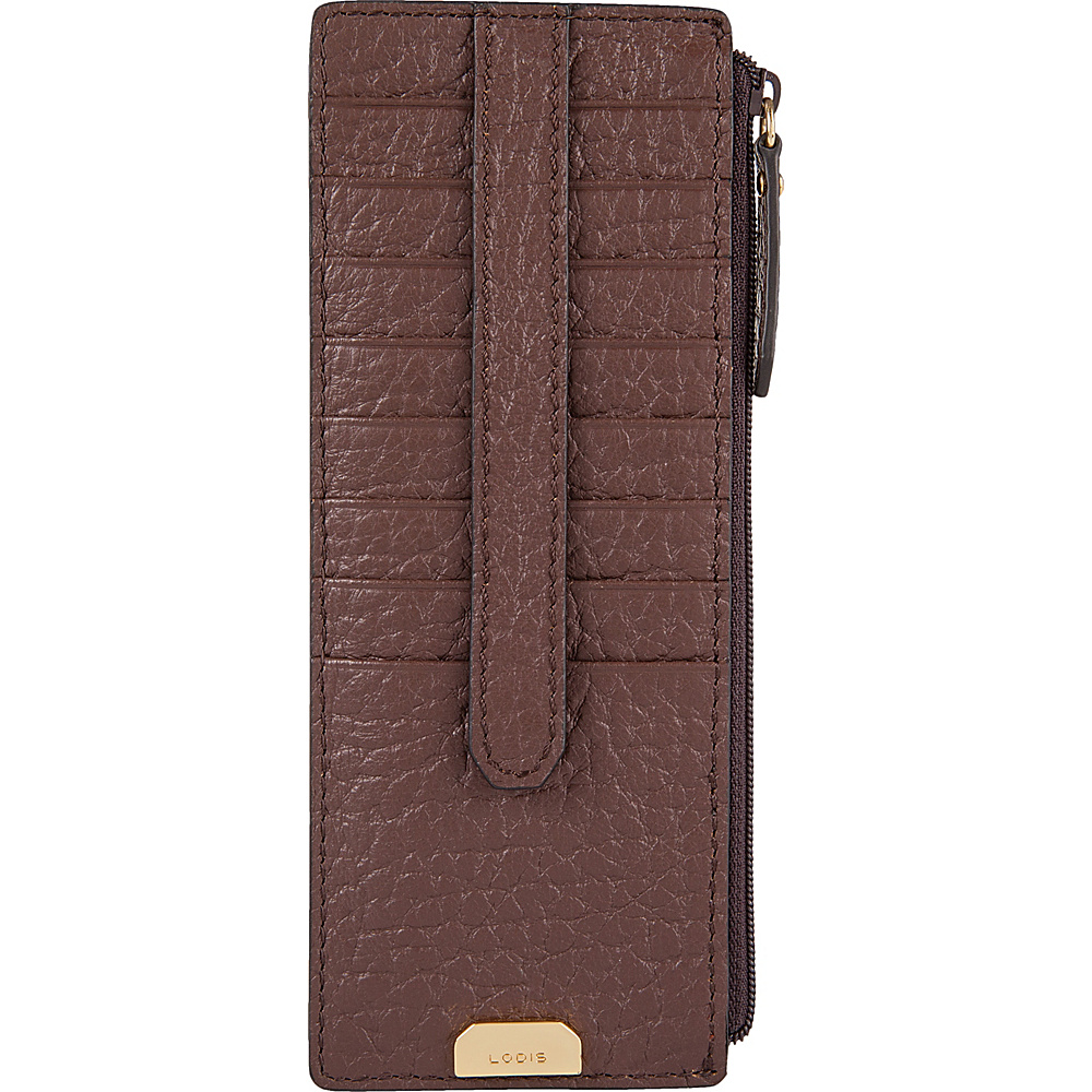 Lodis Borrego Under Lock and Key Credit Card Case with Zipper Dark Brown Lodis Women s Wallets