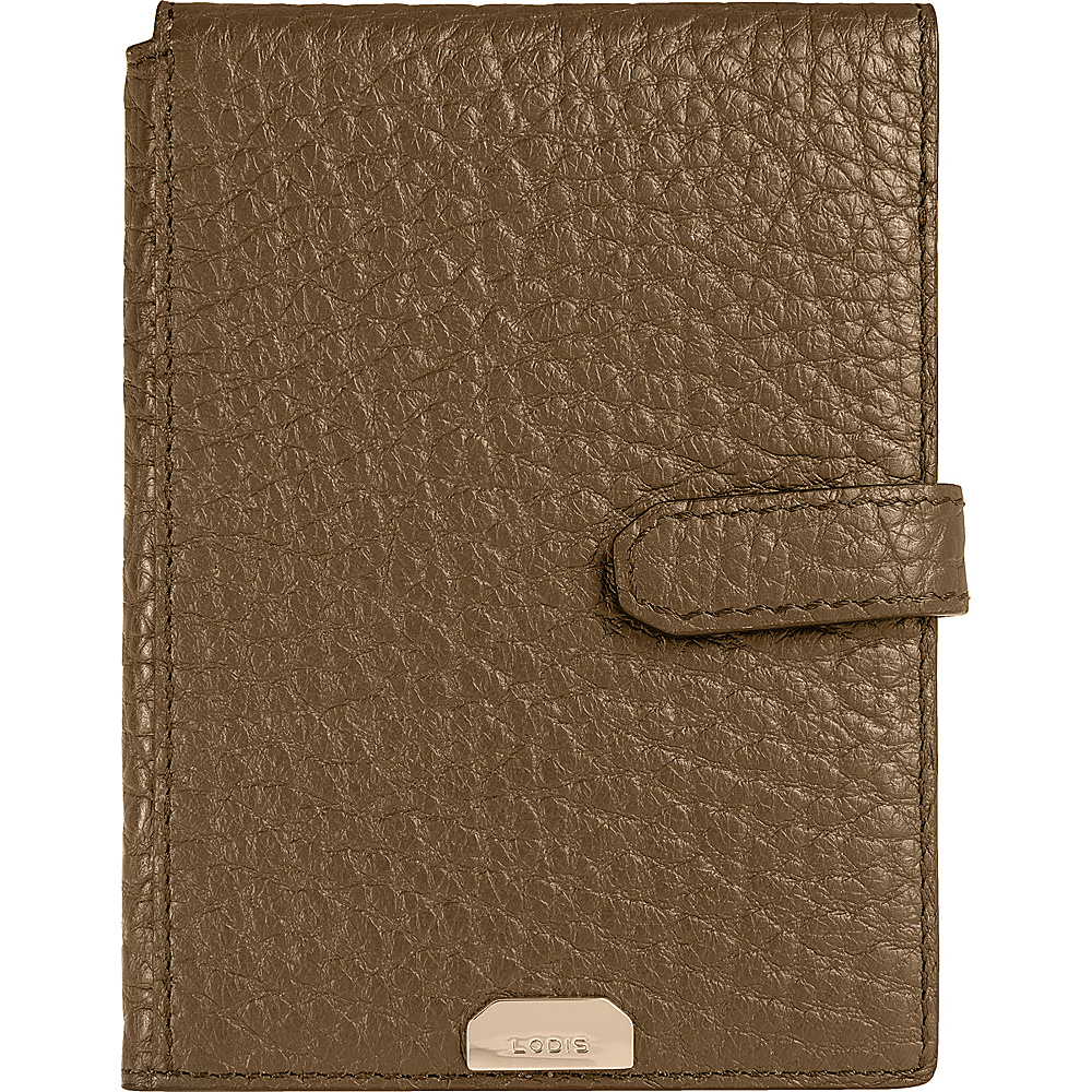 Lodis Borrego Under Lock and Key Passport Wallet with Ticket Flap Bronze Lodis Travel Wallets