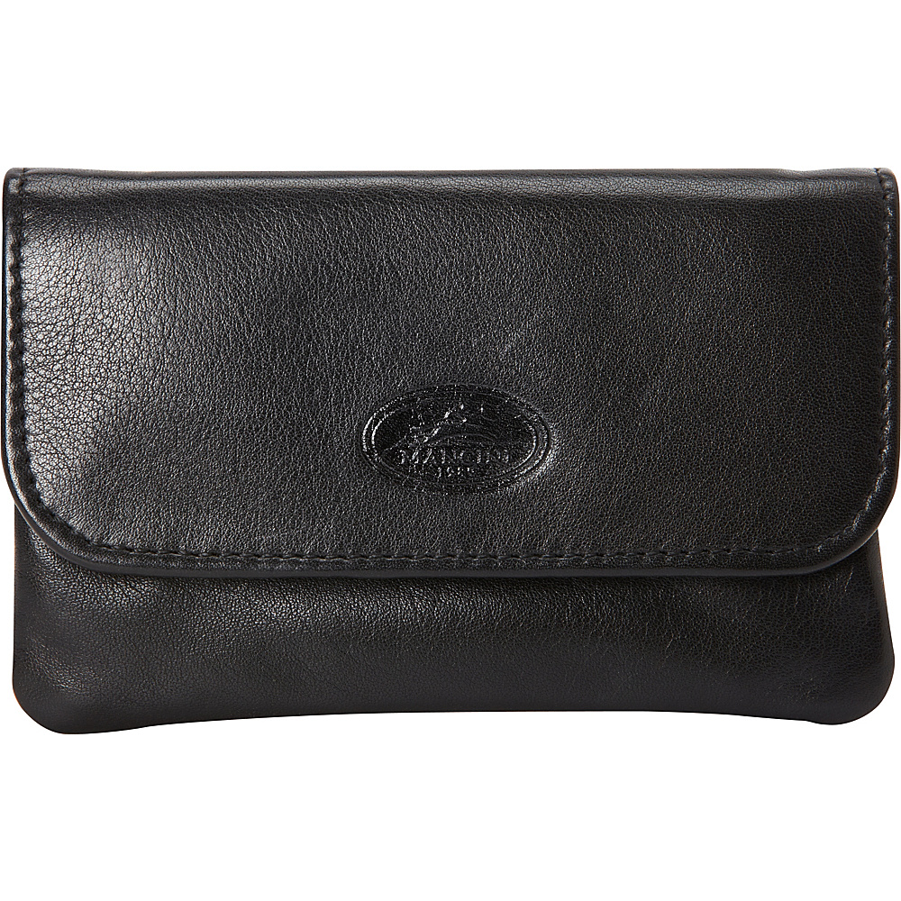 Mancini Leather Goods RFID Secure Coin Purse with Key Chain Black Mancini Leather Goods Men s Wallets