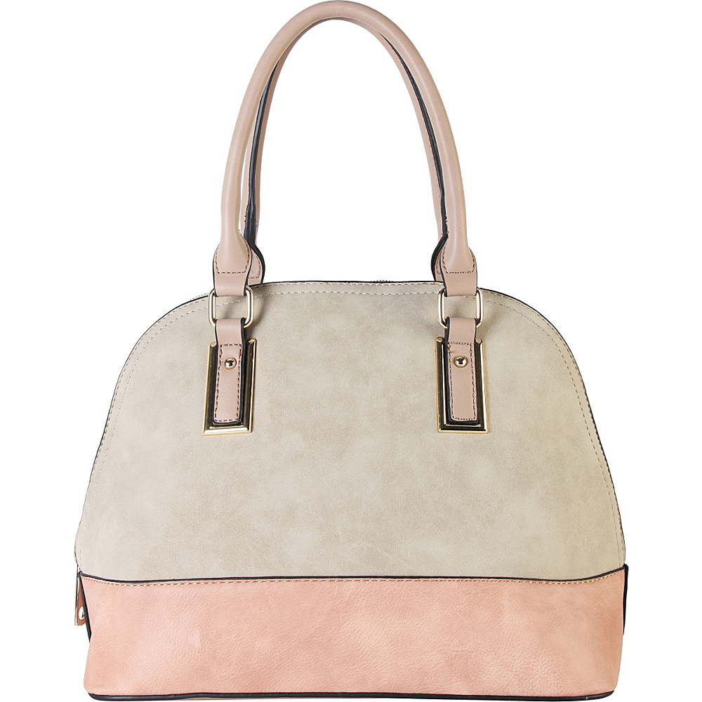 Diophy Two tone Shell Tote with Removable Straps Beige Diophy Manmade Handbags