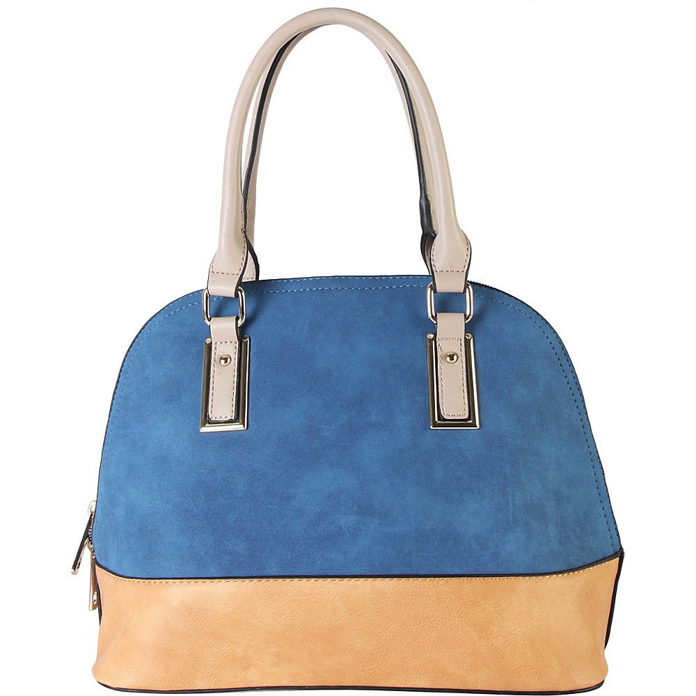 Diophy Two tone Shell Tote with Removable Straps Blue Diophy Manmade Handbags
