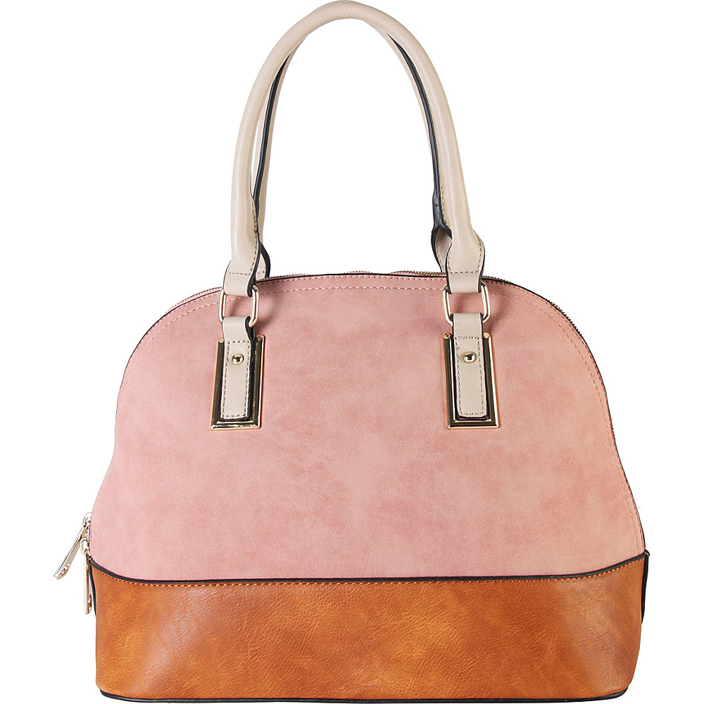 Diophy Two tone Shell Tote with Removable Straps Pink Diophy Manmade Handbags