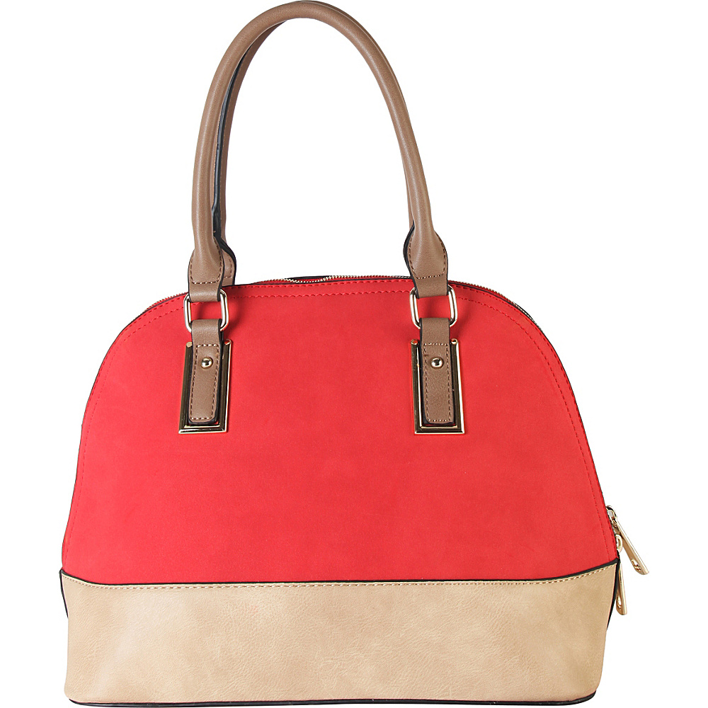 Diophy Two tone Shell Tote with Removable Straps Red Diophy Manmade Handbags