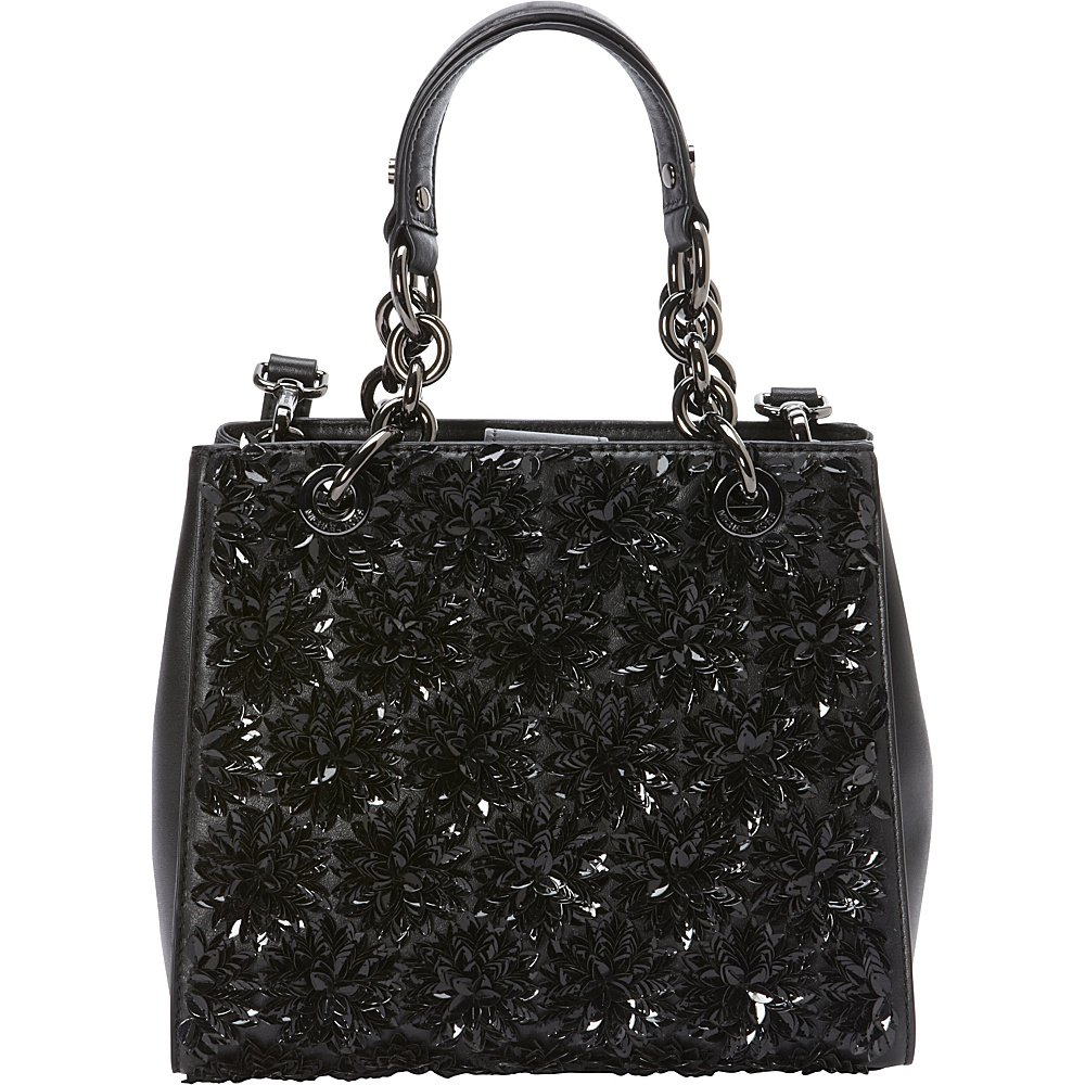 MICHAEL Michael Kors Flora Burst Small Satchel Black MICHAEL Michael Kors Designer Handbags
