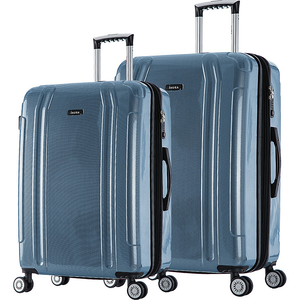 inUSA SouthWorld 23 27 2 Piece Hardside Spinner Luggage Set Blue Carbon inUSA Luggage Sets