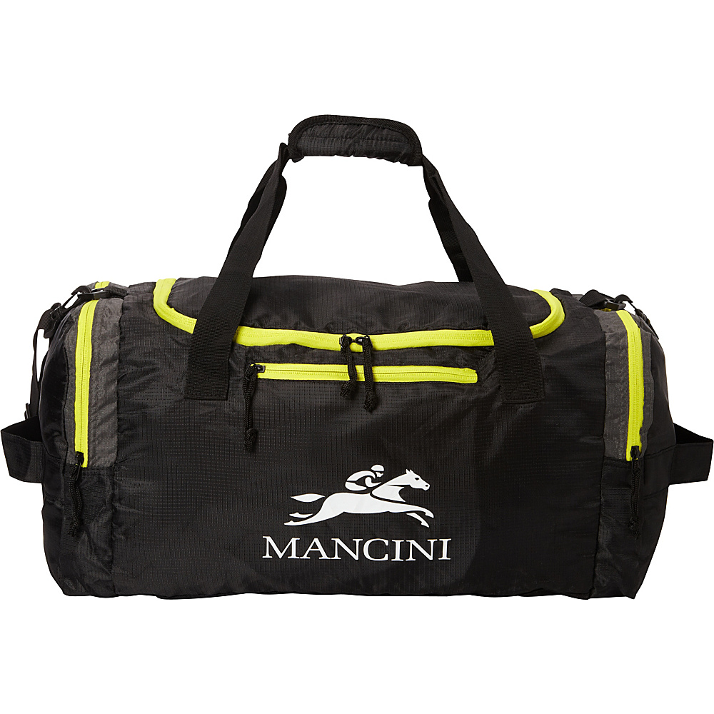 Mancini Leather Goods Travel Packable Duffle Bag Black Mancini Leather Goods Packable Bags