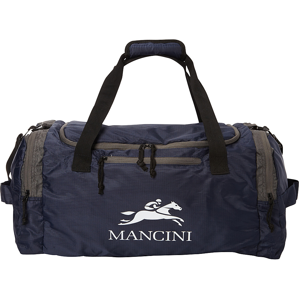 Mancini Leather Goods Travel Packable Duffle Bag Navy Blue Mancini Leather Goods Packable Bags