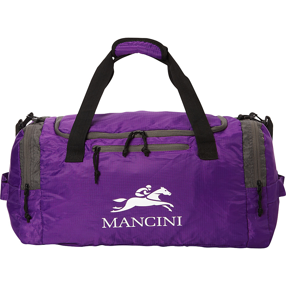 Mancini Leather Goods Travel Packable Duffle Bag Purple Mancini Leather Goods Packable Bags