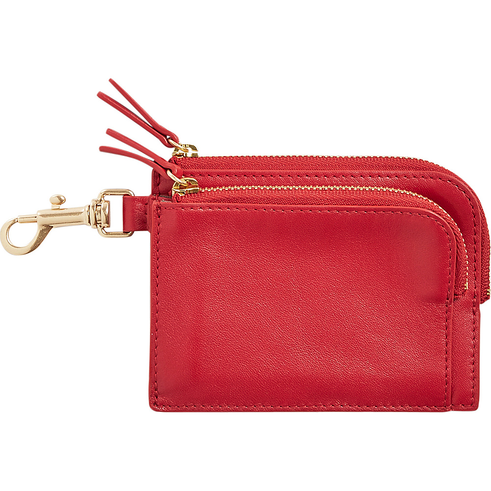 Skagen Double Zip Charm Wallet Red Skagen Women s Wallets