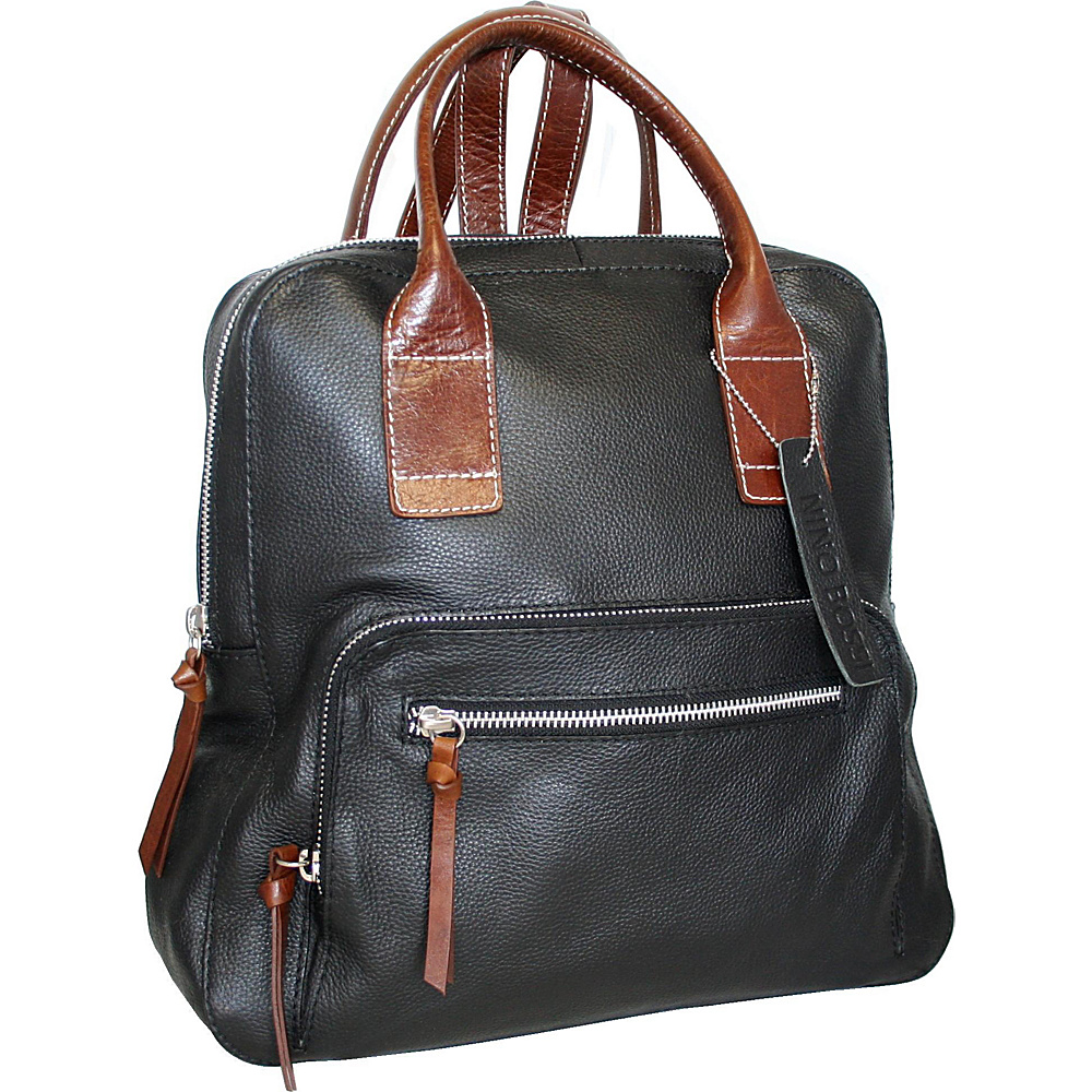 Nino Bossi Lily Petal Backpack Handbag Black Nino Bossi Leather Handbags