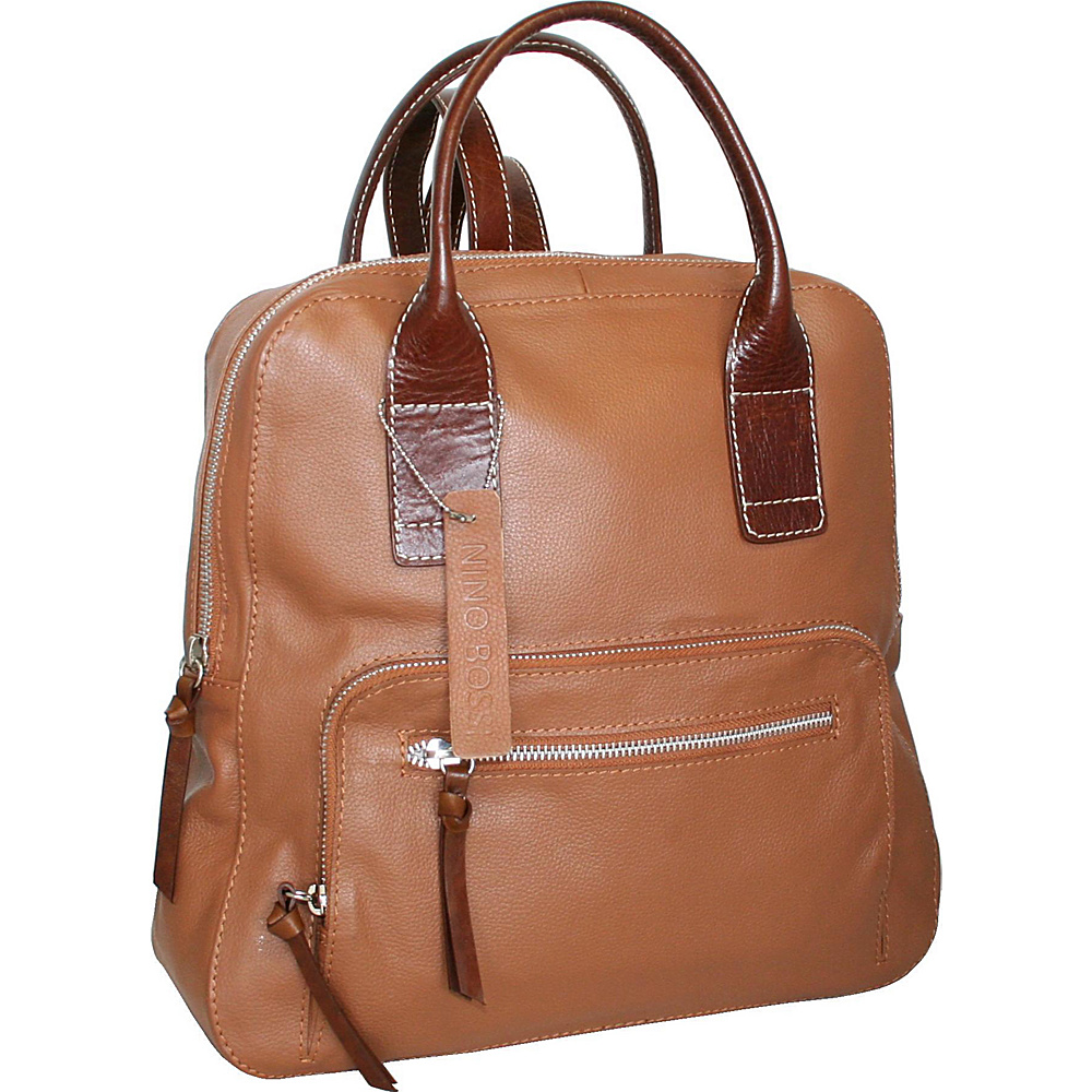 Nino Bossi Lily Petal Backpack Handbag Cognac Nino Bossi Leather Handbags