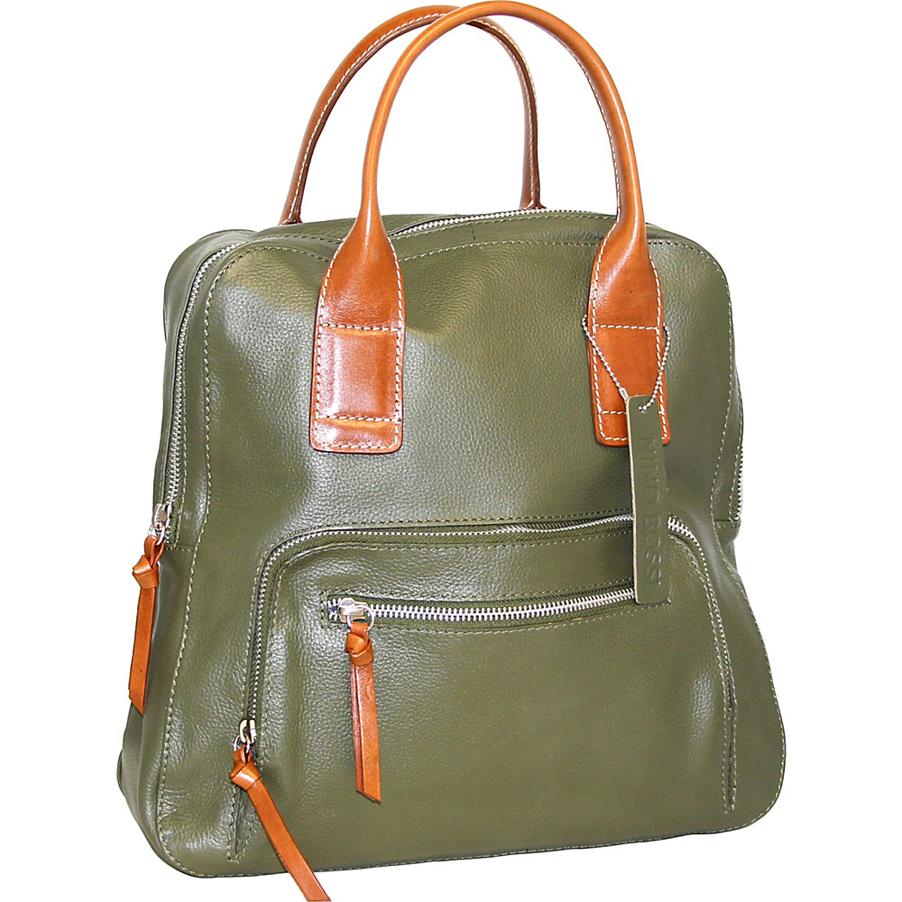 Nino Bossi Lily Petal Backpack Handbag Green Nino Bossi Leather Handbags