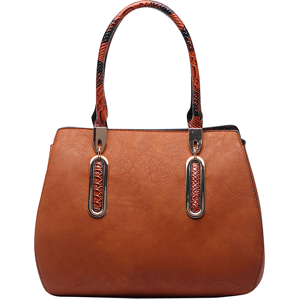 MKF Collection London Satchel Handbag Brown MKF Collection Manmade Handbags
