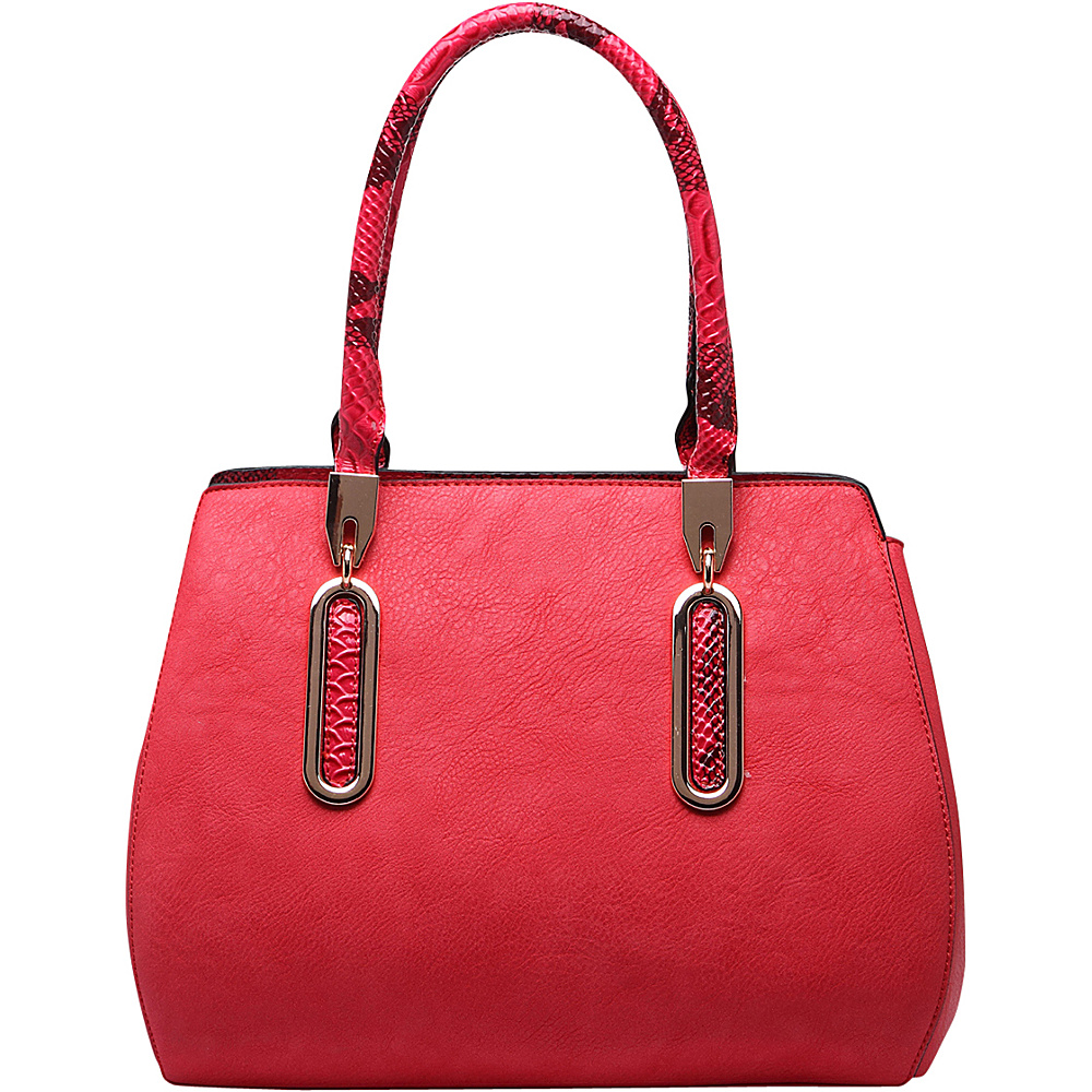 MKF Collection London Satchel Handbag Red MKF Collection Manmade Handbags