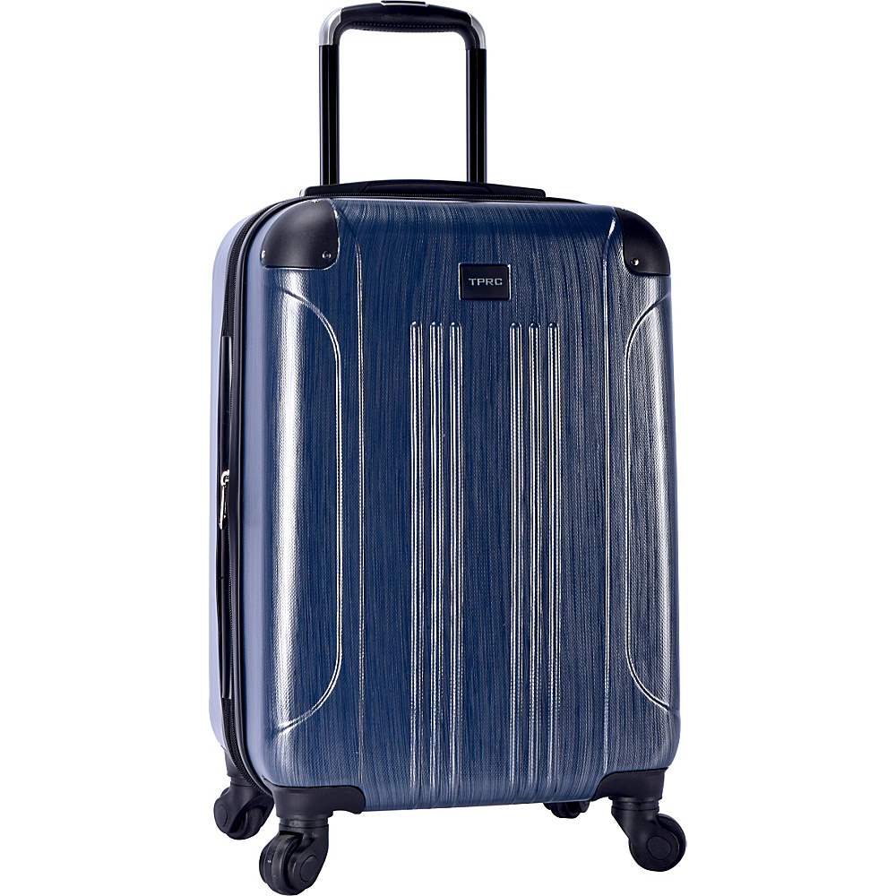 Travelers Club Luggage Leo 20 Expandable Rolling Carry On Blue Travelers Club Luggage Hardside Carry On