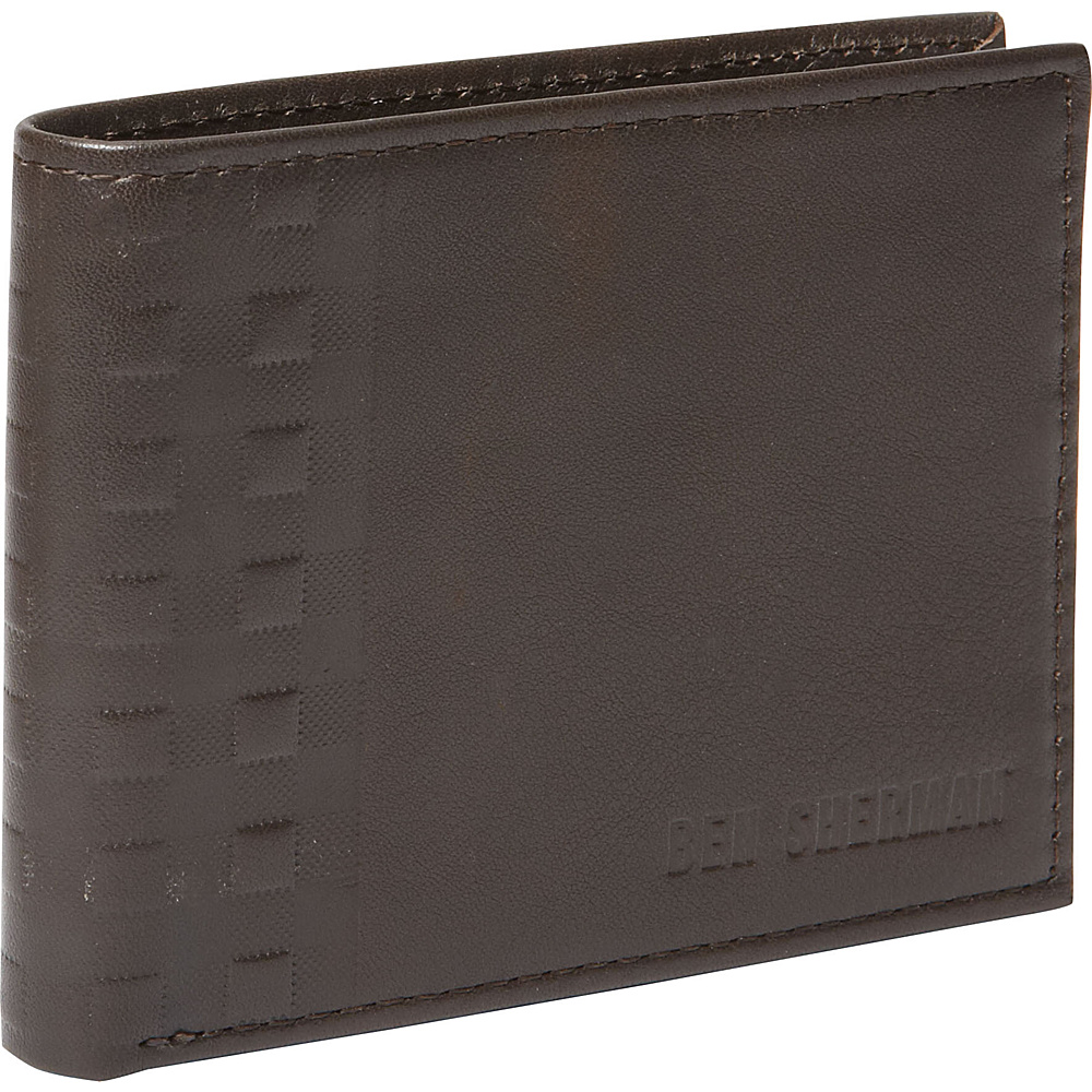 Ben Sherman Luggage Holland Park Leather Six Pocket RFID Billfold Wallet Brown Ben Sherman Luggage Men s Wallets