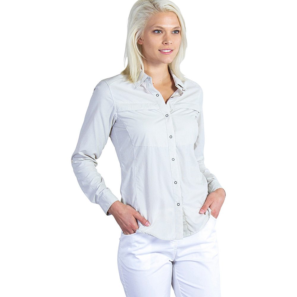 ExOfficio Womens Gill Long Sleeve Shirt XL Bone Check ExOfficio Women s Apparel
