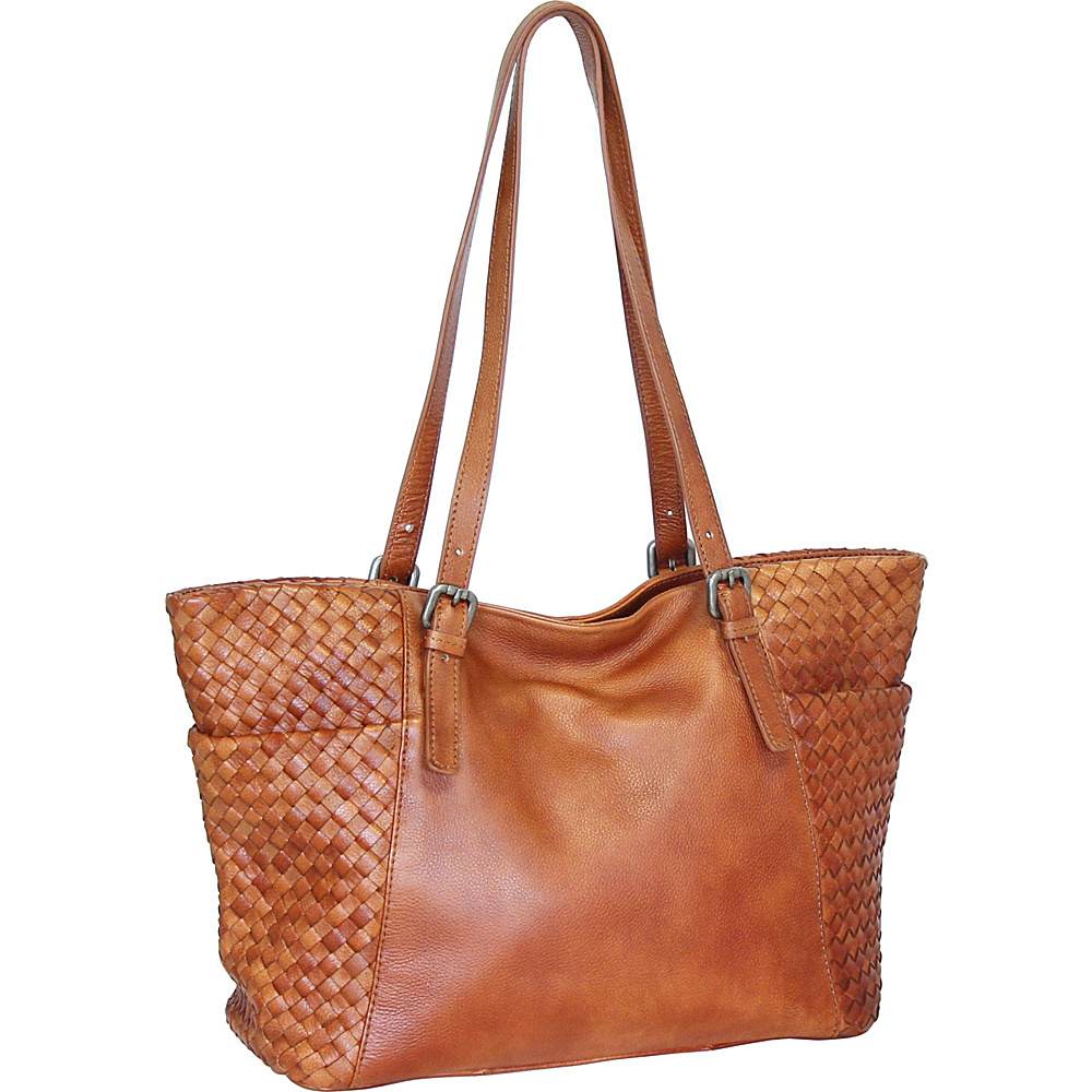 Nino Bossi Hibiscus Bud Tote Cognac Nino Bossi Leather Handbags