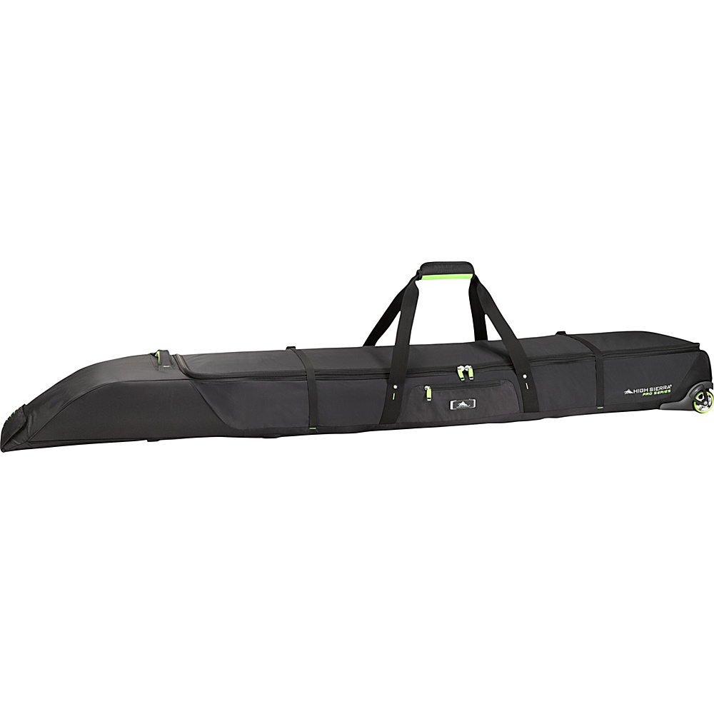 High Sierra Pro Series Wheeled Double Adjustable Ski Bag Black Zest High Sierra Ski and Snowboard Bags