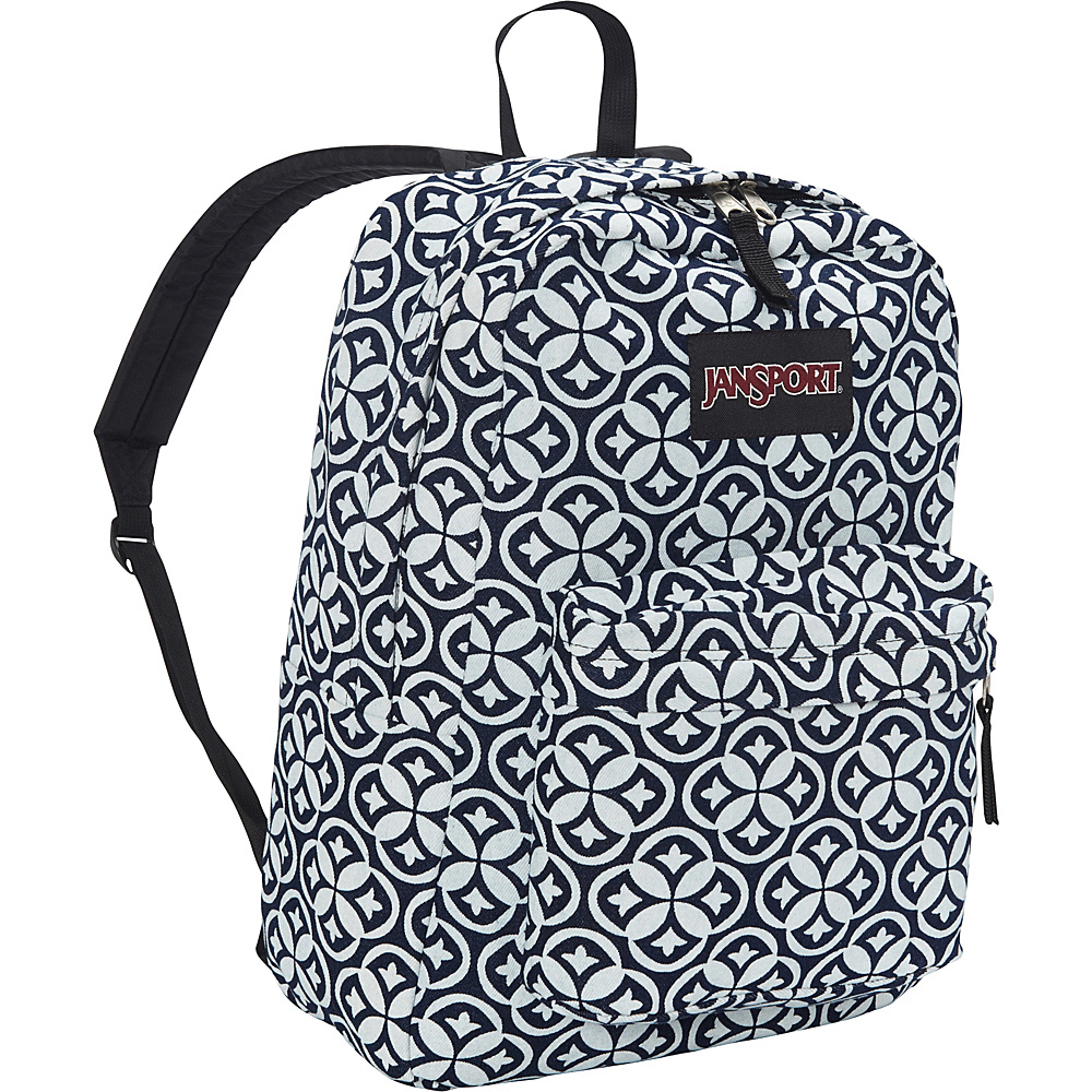JanSport Super FX Series Backpack Discontinued Colors White Denim Emblem JanSport Everyday Backpacks