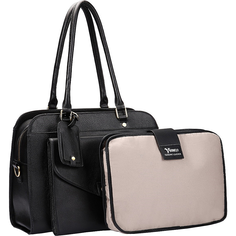 Vicenzo Leather Lea Marie Leather Laptop Bag Black Vicenzo Leather Non Wheeled Business Cases
