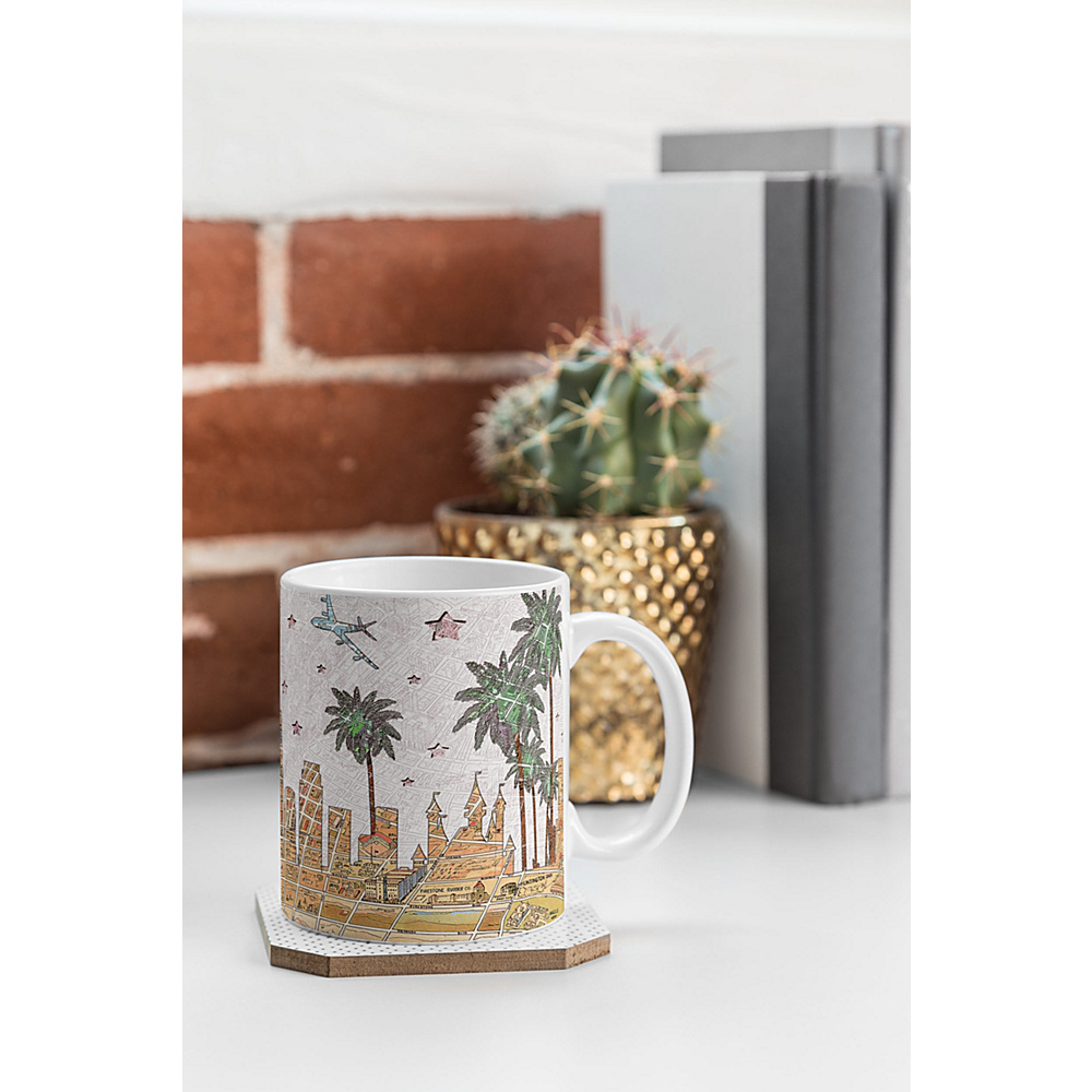 DENY Designs Coffee Mug Belle13 Los Angeles Skyline Old Map DENY Designs Outdoor Accessories