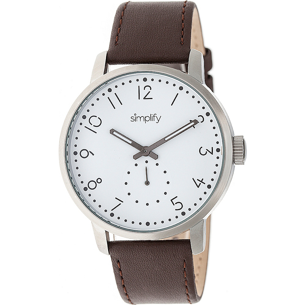 Simplify The 3400 Unisex Watch Dark Brown Silver White Simplify Watches