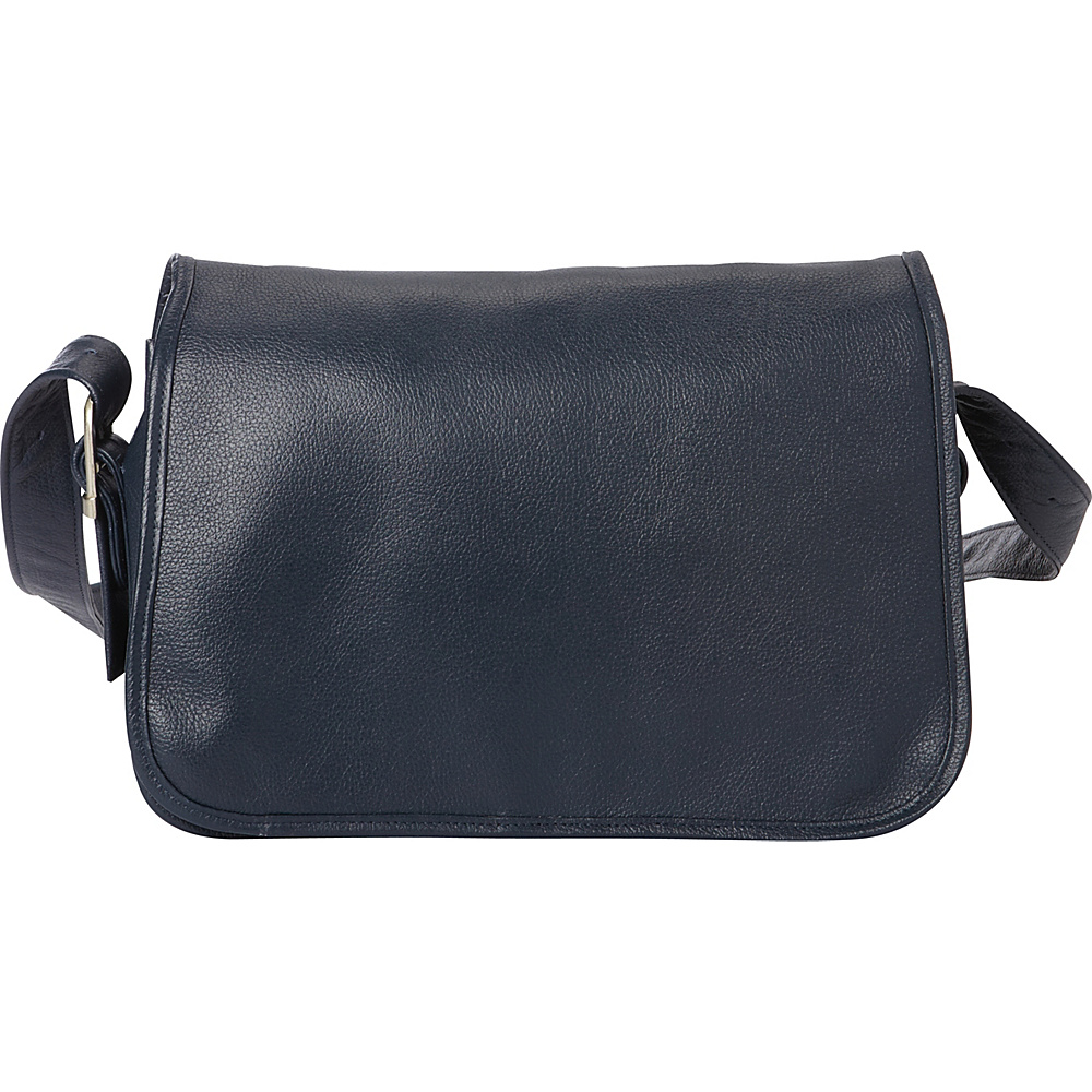 Piel Flap Over Leather Handbag Navy Piel Leather Handbags