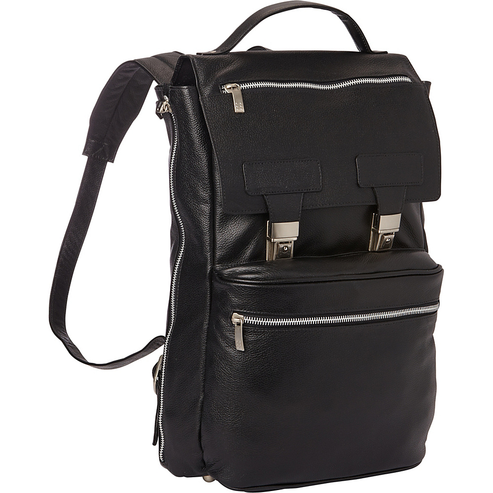 Piel Leather Vertical Backpack Black Piel Business Laptop Backpacks