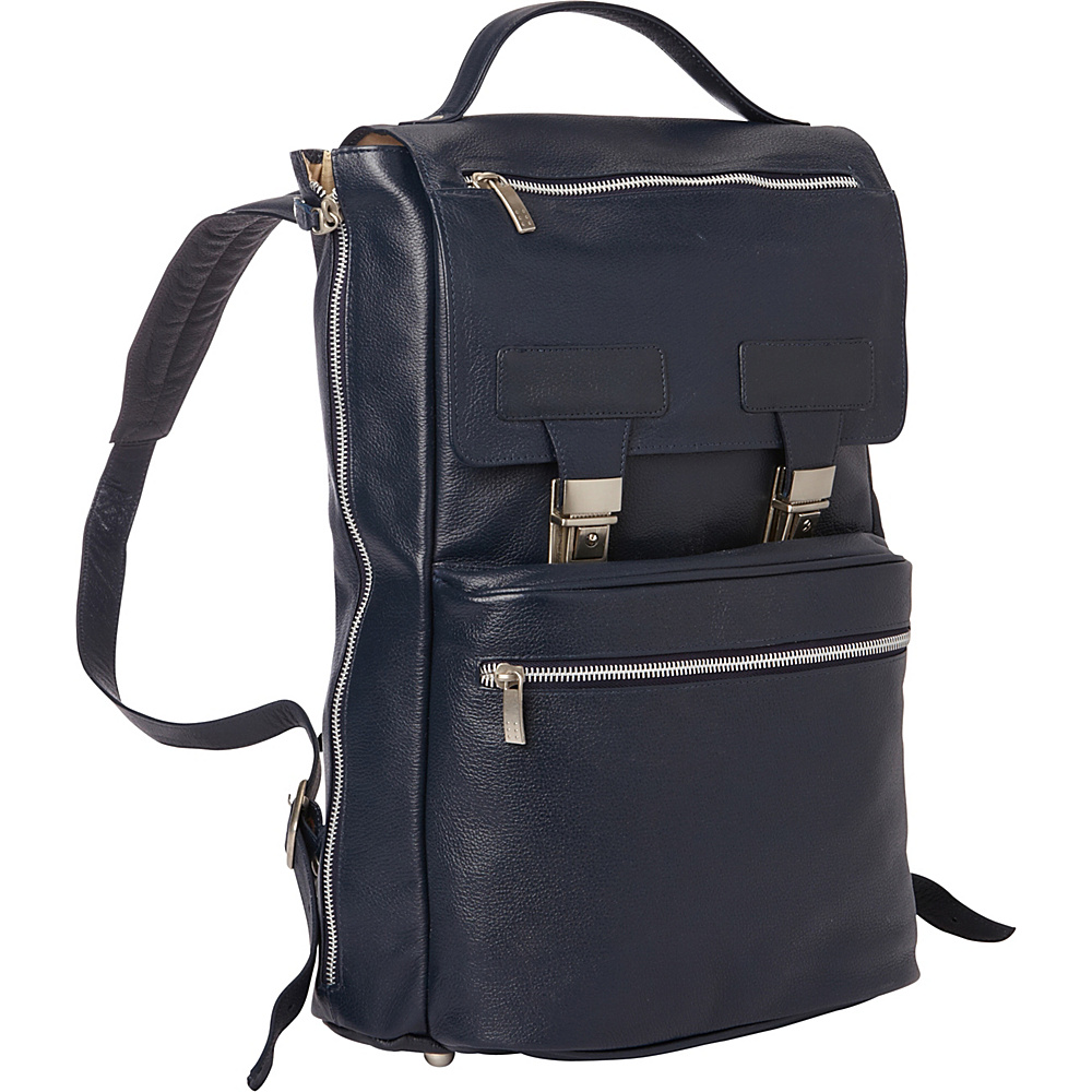 Piel Leather Vertical Backpack Navy Piel Business Laptop Backpacks