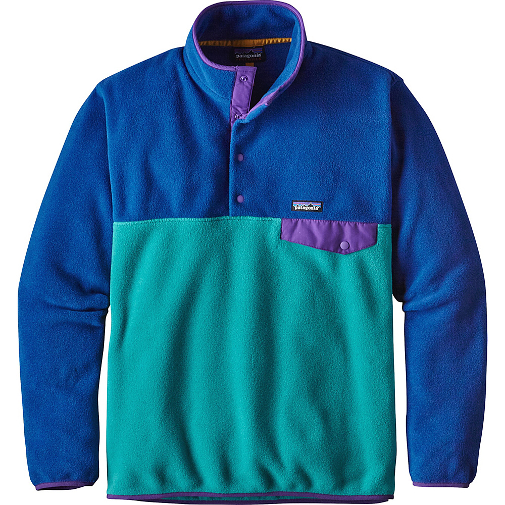 Patagonia Mens Lightweight Synchilla Snap T Pullover XS True Teal Patagonia Men s Apparel