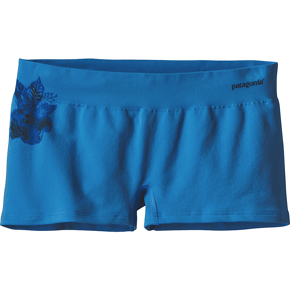 Patagonia Womens Active Mesh Boy Shorts XL Dropdot Graphic Radar Blue Patagonia Women s Apparel