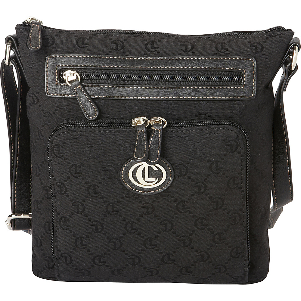 Aurielle Carryland Classic Signature Jacquard Crossbody Black Black Aurielle Carryland Fabric Handbags